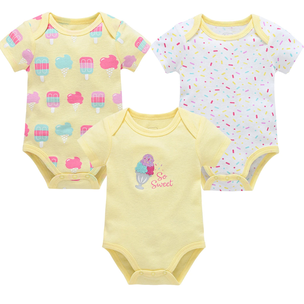 Baby Cotton Bodysuit Set (3 or 6 Pack)