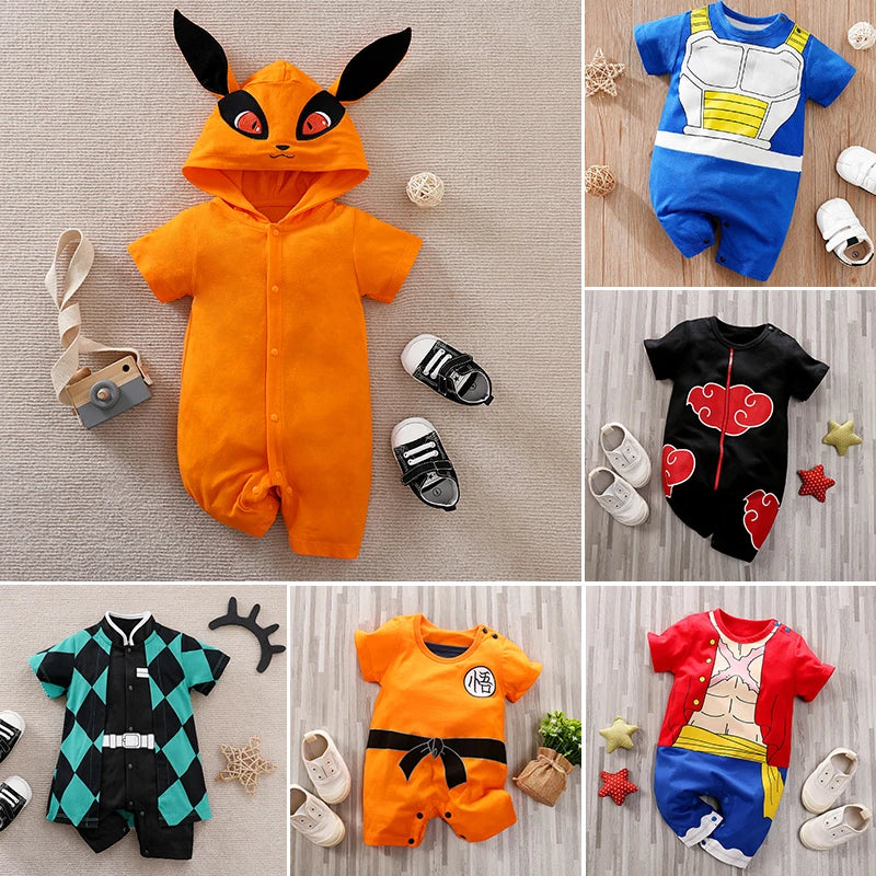 Baby Anime Cosplay Romper – Dragon & Demon Slayer (0-18M)