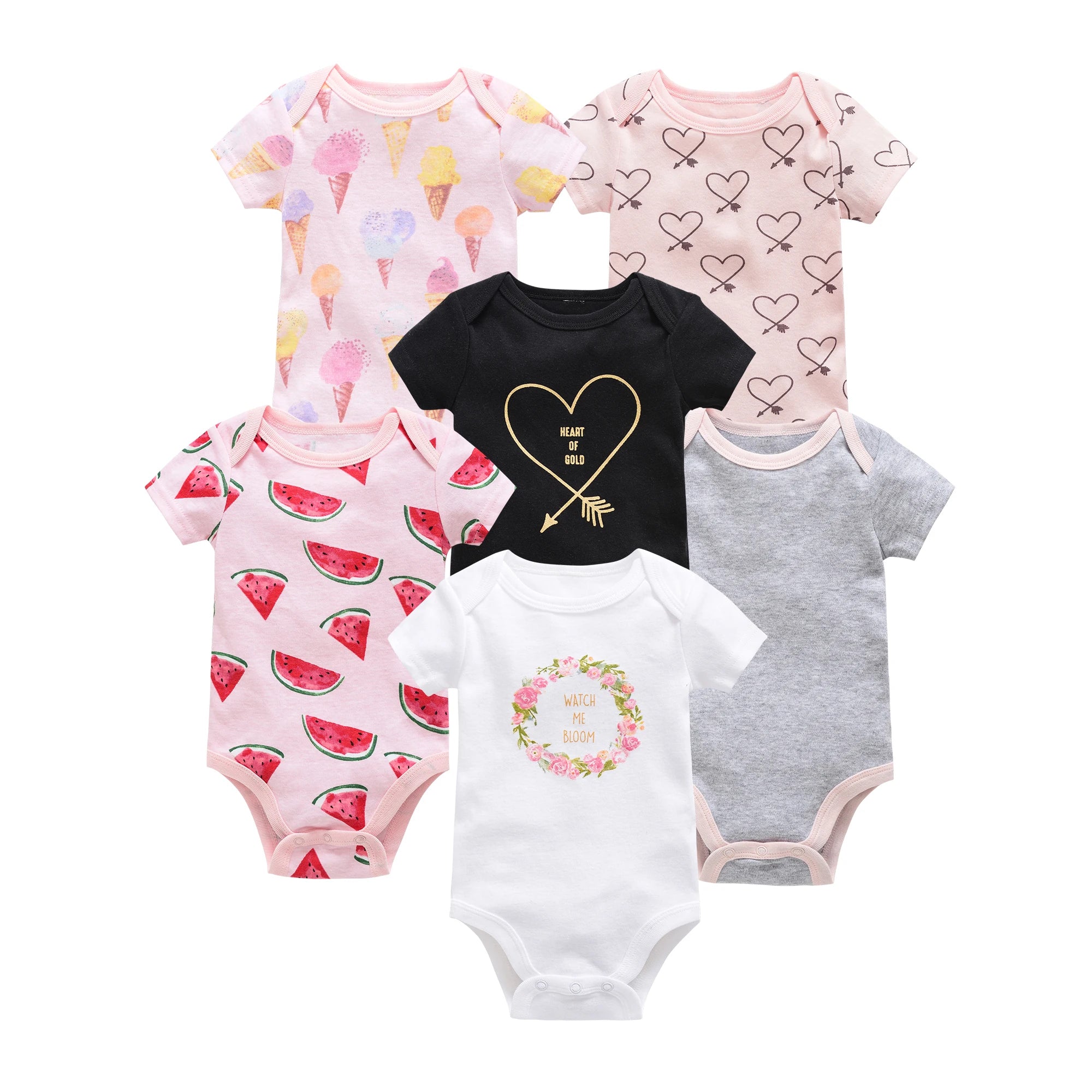 Baby Cotton Bodysuit Set (3 or 6 Pack)