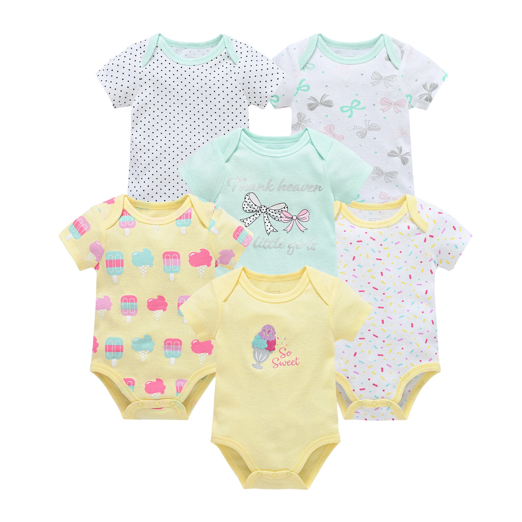 Baby Cotton Bodysuit Set (3 or 6 Pack)