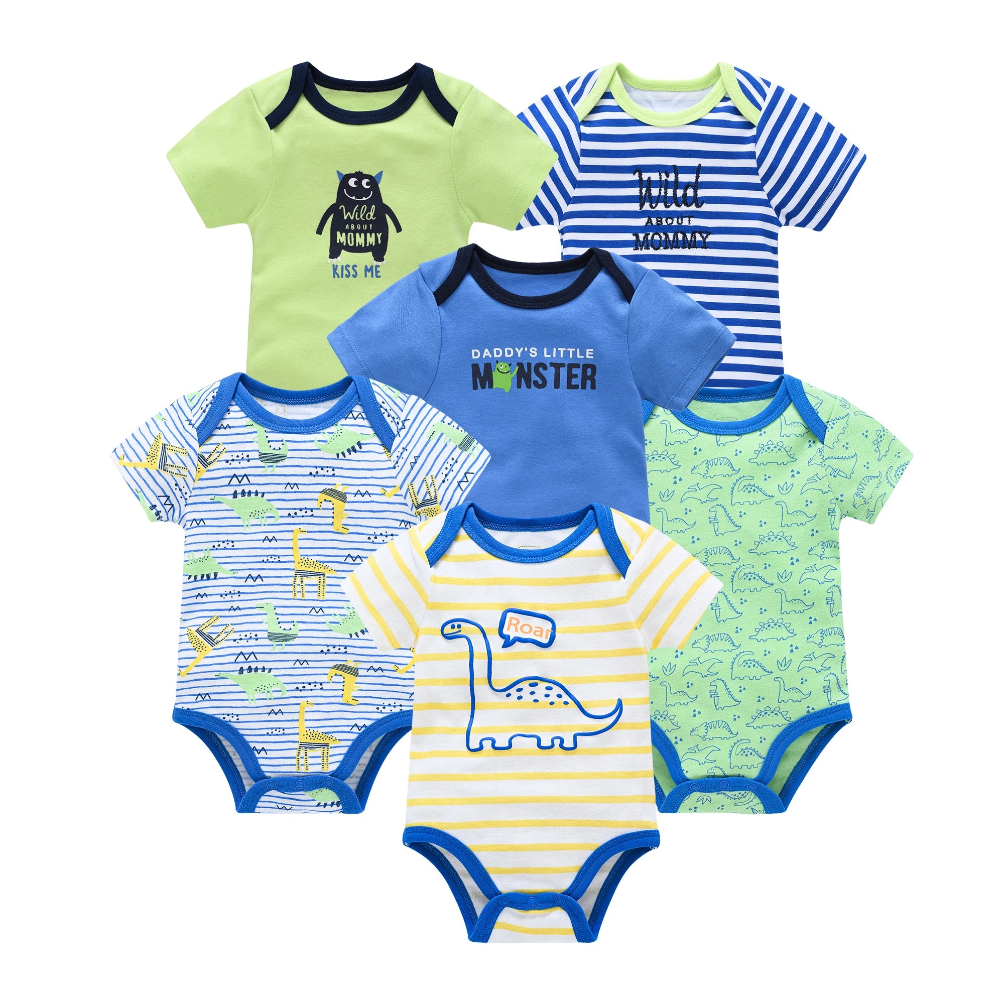 Baby Cotton Bodysuit Set (3 or 6 Pack)