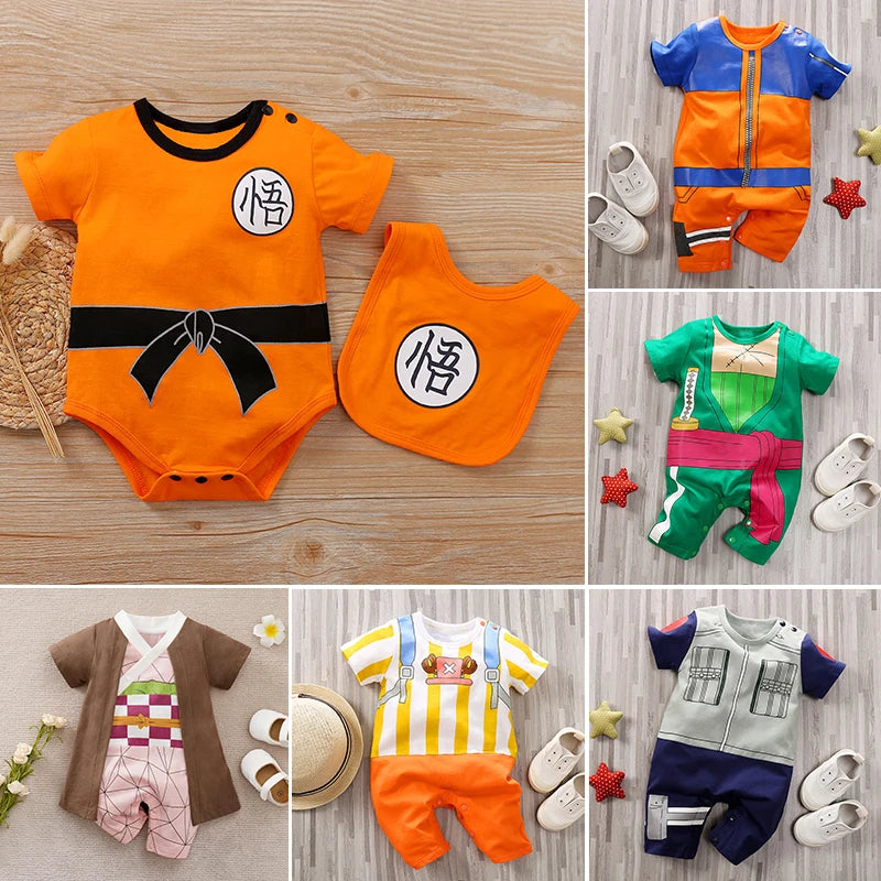 Baby Anime Cosplay Romper – Dragon & Demon Slayer (0-18M)