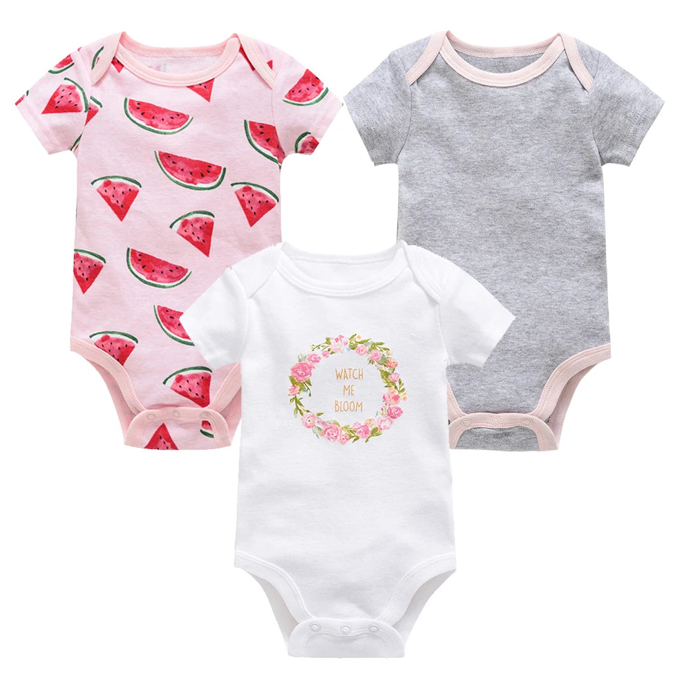 Baby Cotton Bodysuit Set (3 or 6 Pack)