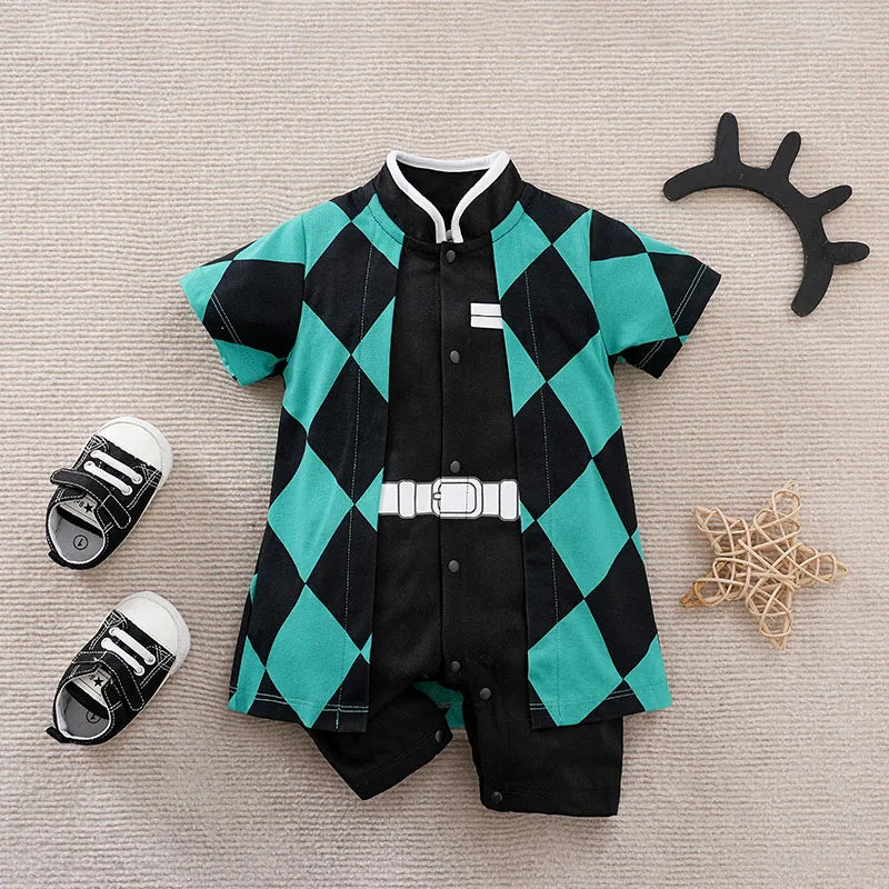 Baby Anime Cosplay Romper – Dragon & Demon Slayer (0-18M)