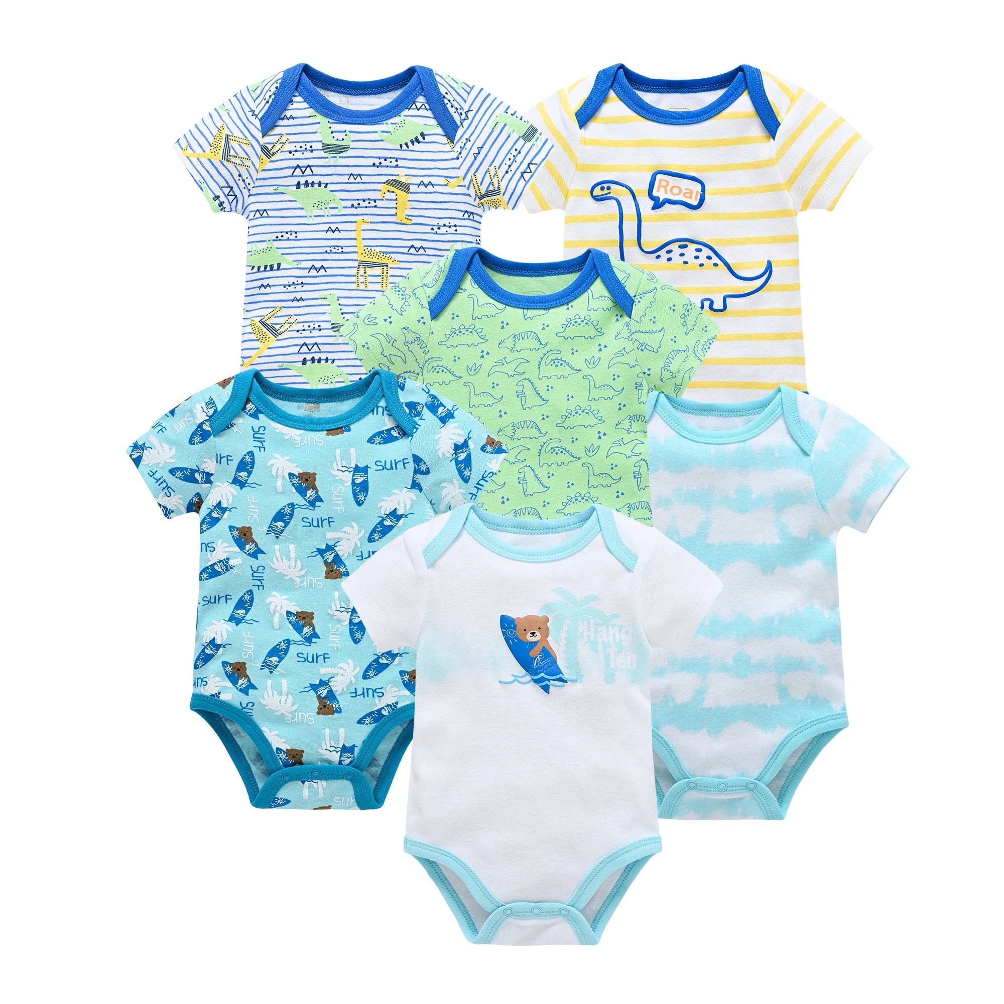 Baby Cotton Bodysuit Set (3 or 6 Pack)