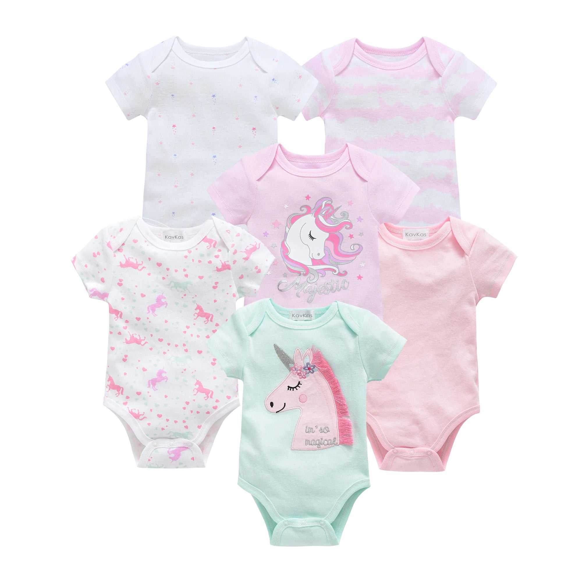Baby Cotton Bodysuit Set (3 or 6 Pack)